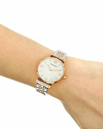 Emporio Armani Gianni T-b Analog Mother of Pearl Dial Women's Watch-AR1683