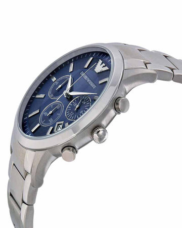 EMPORIO ARMANI STAINLESS STEEL BLUE DIAL WATCH | AR2448