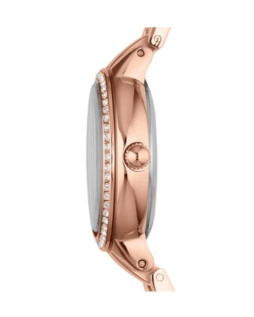 Fossil Virginia Ladies Silver Dial Rose Gold Bracelet - ES3284