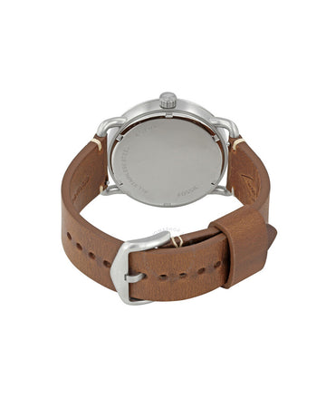 The Commuter Three-Hand Date Brown Leather Watch