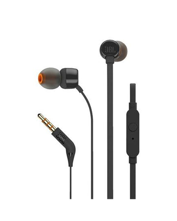 Jbl T110 In-Ear Headphone With 1 Button Two Tone Mic/Remote Black