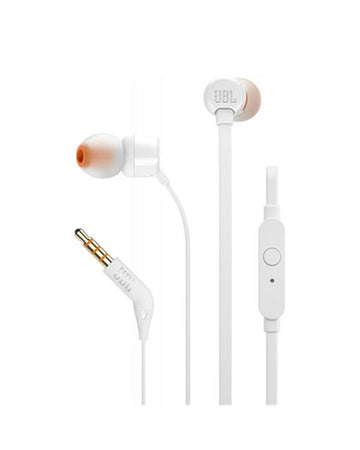 Jbl T110 In-Ear Headphone With 1 Butwo Toneon Mic/Remote White