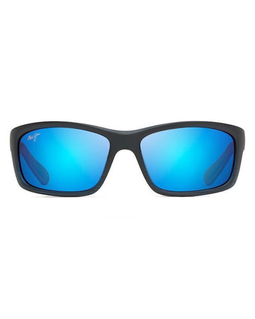 Maui Jim Kanaio Coast B766-08C Matte Translucent Blue and Black w Stripe / Blue Hawaii Polarised Lenses