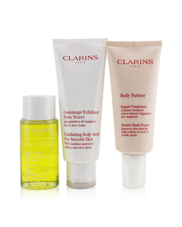 A Beautiful Pregnancy Set: Body Partner 175ml+ Exfoliating Body Scrub 200ml+ Body Treatment Oil-Tonic 100ml 3pcs
