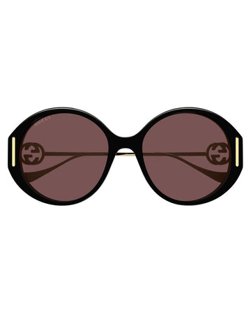 UGUCCI Brown Round Ladies Sunglasses GG1202SK 001 58
