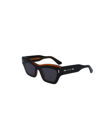 Calvin Klein CK23503S 002 Sunglasses Women's Black/Charcoal/Purple Cat Eye 54mm