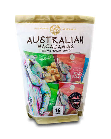 Nutworks Assort Flavoured Macadamias Tourism Foil Bag 16 x 30g