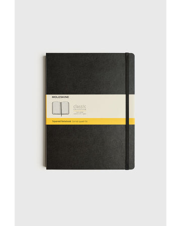 Classic Hard Cover Notebook Grid Extra Large Black