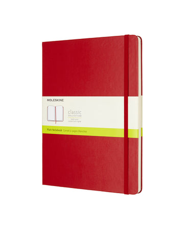Classic Hard Cover Notebook Plain Extra Large Scarlet Red