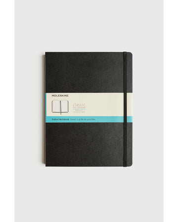 Classic Hard Cover Notebook Dot Grid Extra Large Black