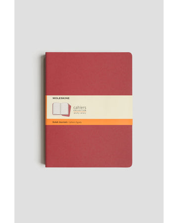 Cahier Notebook Set of 3 Ruled Extra Large Cranberry Red