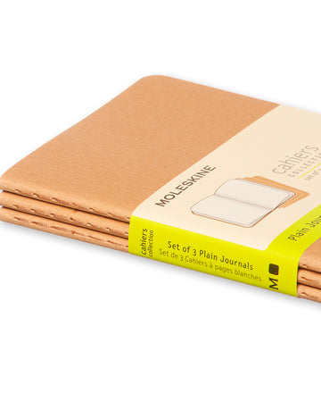 Cahier Notebook 3 Set Plain Pocket Kraft
