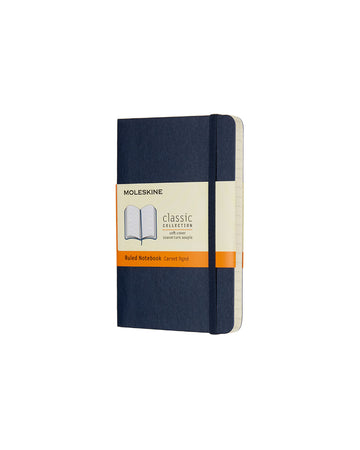 Classic Soft Cover Notebook Ruled Pocket Sapphire Blue