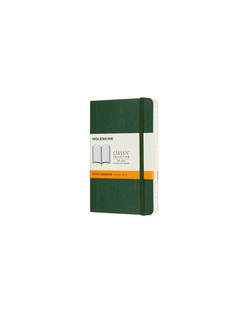 Classic Soft Cover Notebook Ruled Pocket Myrtle Green