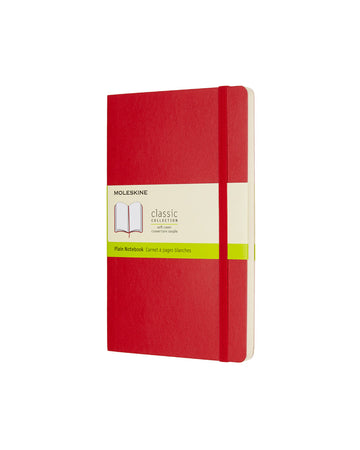 Classic Soft Cover Notebook Plain Large Scarlet Red