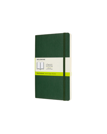 Classic Soft Cover Notebook Plain Large Myrtle Green