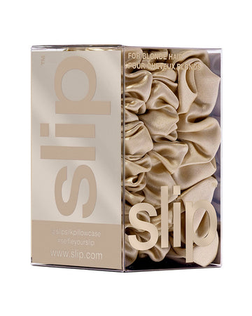 slip pure silk back to basics assorted scrunchies - blonde