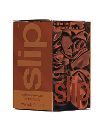 slip pure silk back to basics assorted scrunchies - auburn