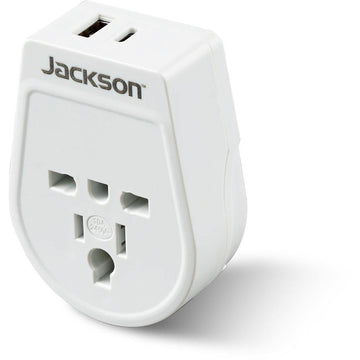 Jackson Inbound Travel Adapter with USB-A/C UK, Hong Kong, America & Japan Slim