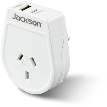 Jackson Outbound Travel Adapter with USB-C India Slim