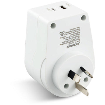 Jackson Inbound Travel Adapter with USB-A/C Europe, USA & Japan Slim