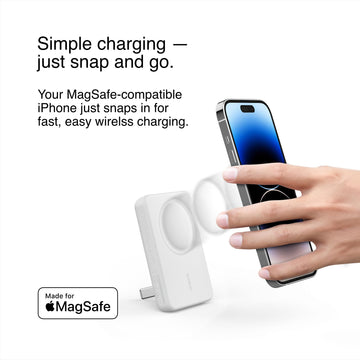 Belkin BoostUp Charge Magnetic Wireless Power Bank 5K + Stand (White)
