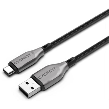 Cygnett Armoured USB-C to USB-A Cable 2M (Black)