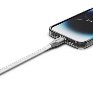 Cygnett Armoured Lightning to USB-C Cable 1M (White)