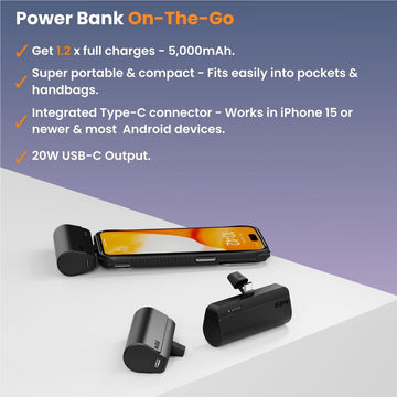 EFM Power On-The-Go 5K USB-C Power Bank (Black)