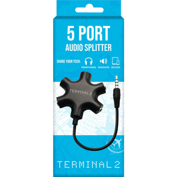 Terminal 2 Headphone Audio 3.5mm 5 Way Splitter