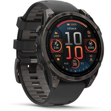 Garmin fenix® 8 47mm AMOLED Sapphire Edition Carbon Grey Titanium with Black + Pebble Grey Band