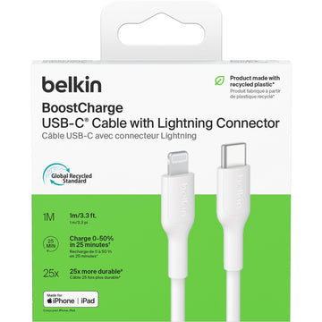 Belkin BoostCharge USB-C to Lightning Cable 1m (White)