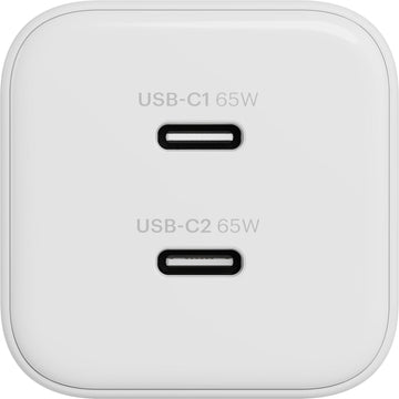 Cygnett PowerPlus 65W Dual USB-C PD Wall Charger (White)